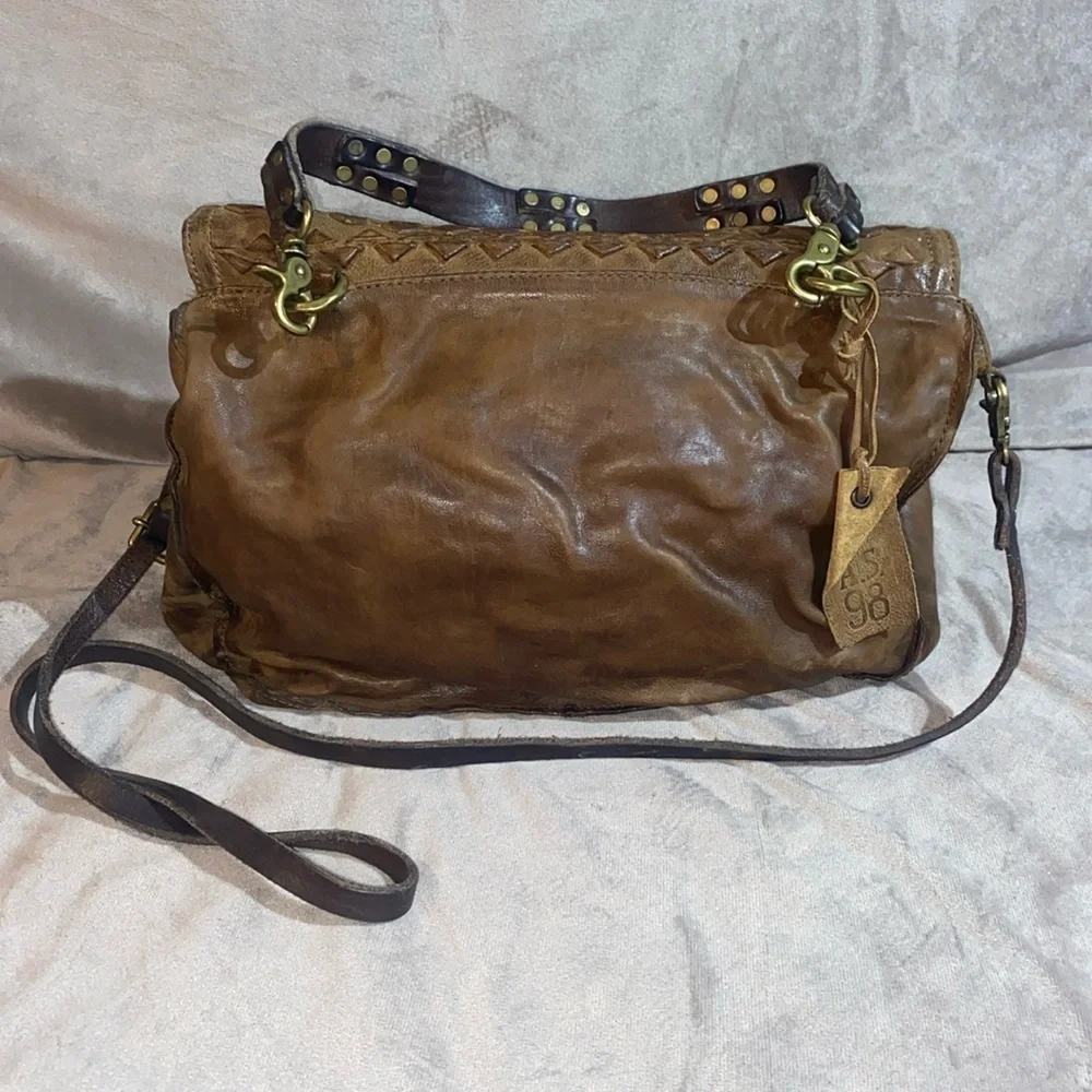 A.S.98 Messenger Bag Brown Leather Crossbody Bag (Free People)